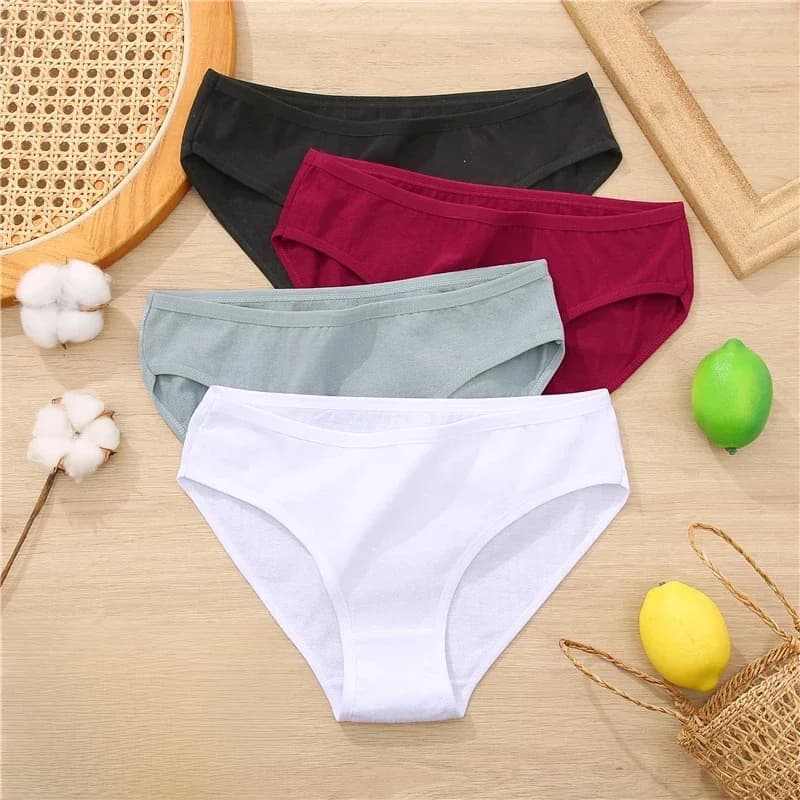 3PCS/Set Cotton Panties Women Briefs Jacquard Design Women Panties Sexy Female Underpants Solid Color Intimate Pantys S-XL