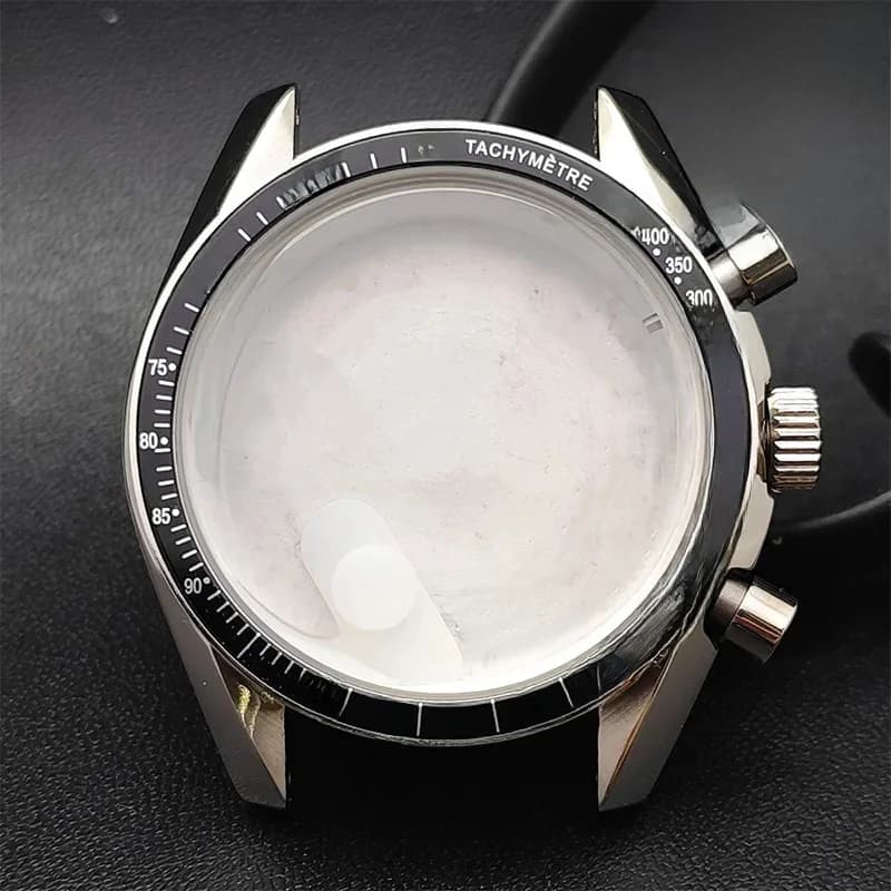 39.7mm Men's Watches Metal Case FIT VK63 Movement Watch Case Accessories Sapphire Glass Watch Parts Fits 20mm Strap Watch Box