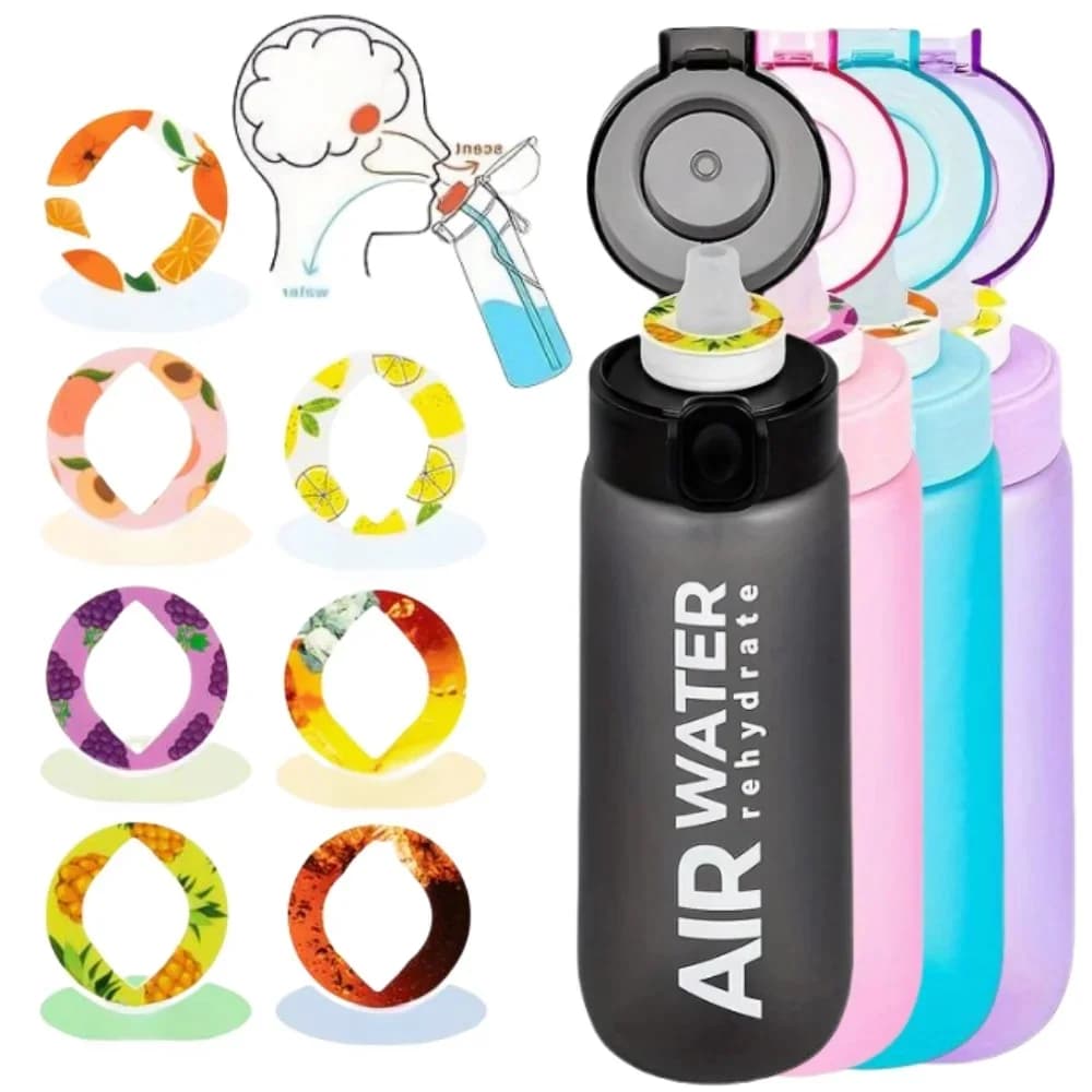 750ml/25oz Fruit Flavor Water Bottle 0 Sugar 0 Calories Sports Drinking Cup with 7 Fruit Pods Ideal for Fitness Sports Outdoor