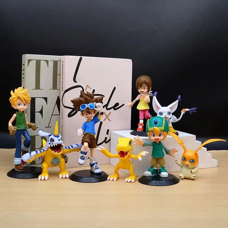 Anime Digimon Yagami Taichi Agumon Gabumon Anime Action Figure Model Gifts Collectible Figurines for Kids Desktop Decoration