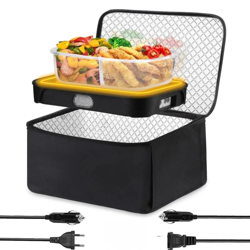 220V 110V 24V 12V Portable Electric Heated Food Mini Oven 80W Office Work Car Lunch Box Heating Bag Pocket Warmer EU US Plug