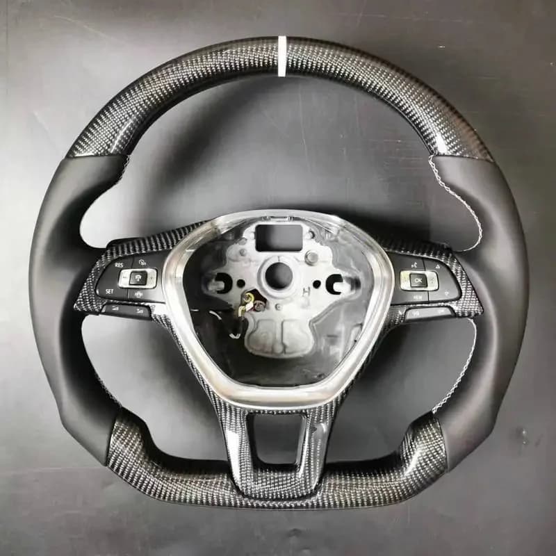 100% Real Carbon Fiber Steering Wheel With Leather For VW Volkswagen Golf 7 MK7 (No Paddle Shifters No Heating)