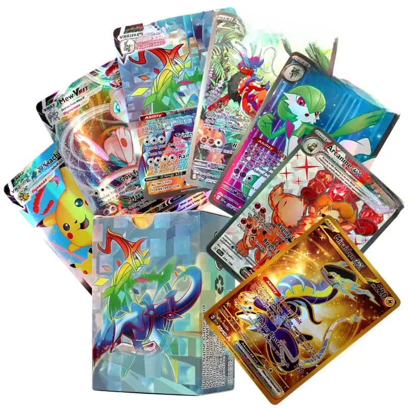 New Holographic Pokemon Cards Scarlet Violet 80Vmax 20EX English Letter Pokemon trading card Kids Gift