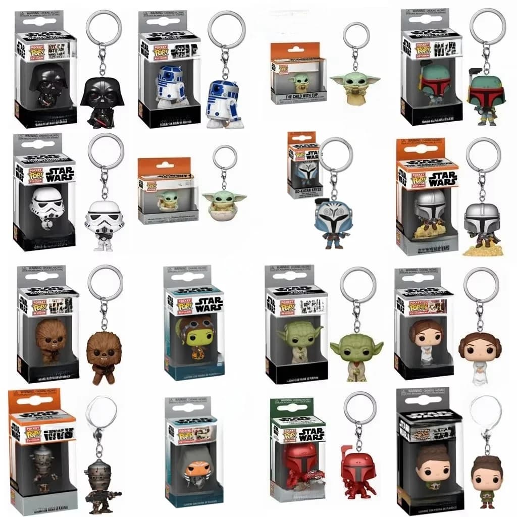 FUNKO POP Star Wars Hera Syndulla AHSOKA BO-KATAN Leiya IG-11 Chubacca R2-D2 Darth Vader Stromtrooper Pocket Pop Keychain Toys