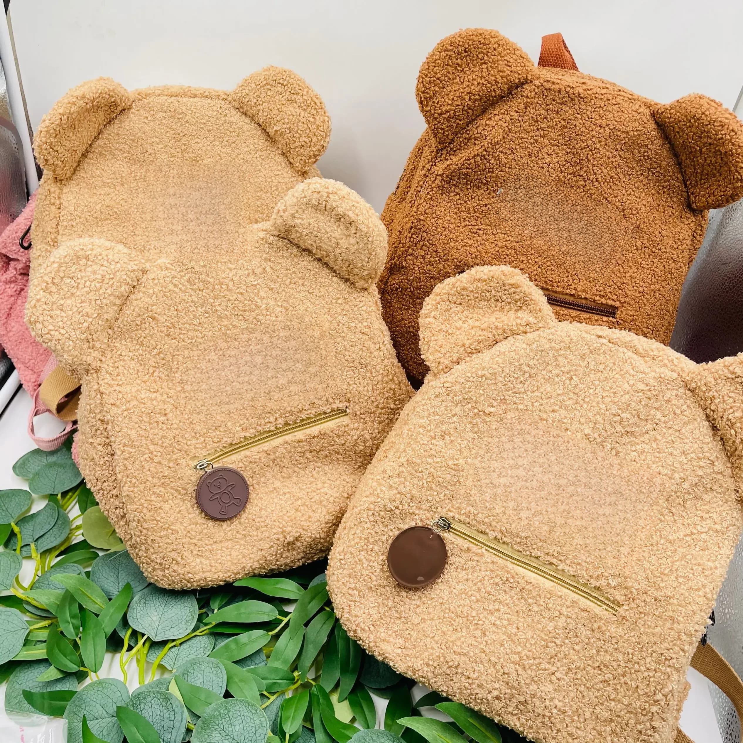 Personalized Embroidered Toddler Backpack Bag Lightweight Plush Bear Bag Kids Custom Name Backpack Gift for Boys Girls Ladies