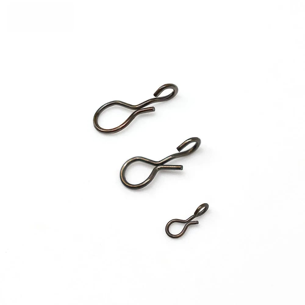 MNFT 50Pcs Fly Fishing Snap Quick Change for Flies Hook Lures Stainless Steel Lock Black Fishing Snaps Lures Clip Link