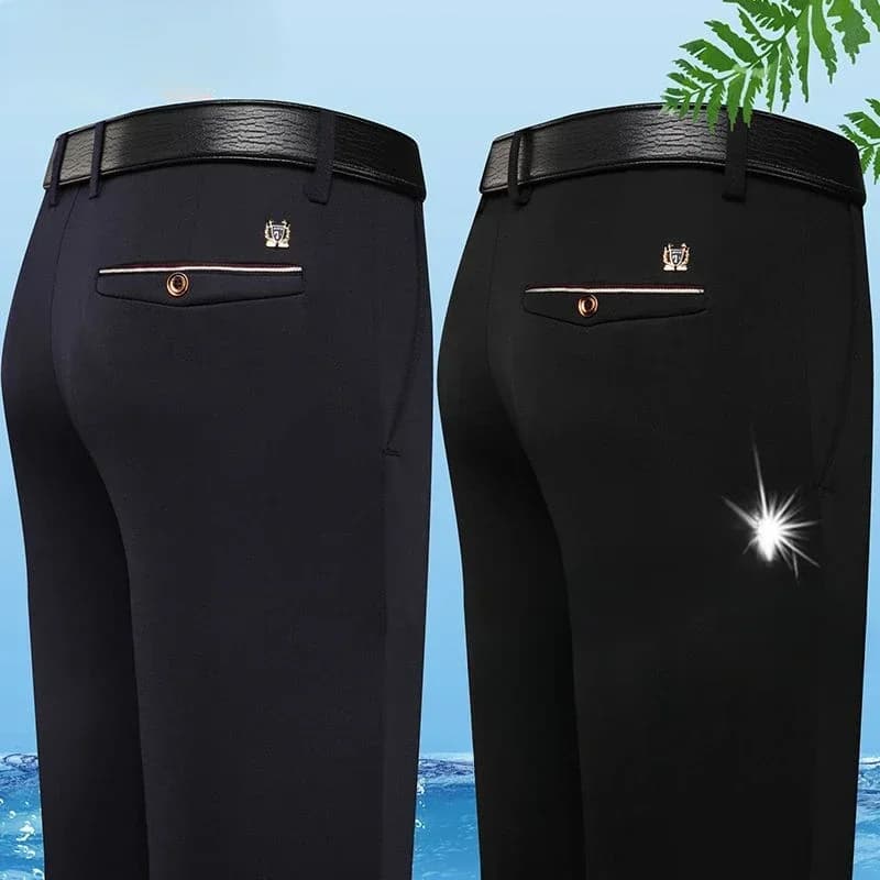 Stylish Black Dress Pants for Men Comfortable Casual Trousers Four-Season Korean Business Suit Pants Male Stretch Slim-Fit Pants