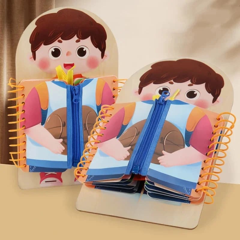 Wooden Busy Board Multi-layer For Children Montessori Early Education Games Toddlers Quiet Books Sensory Practice Dressing gift