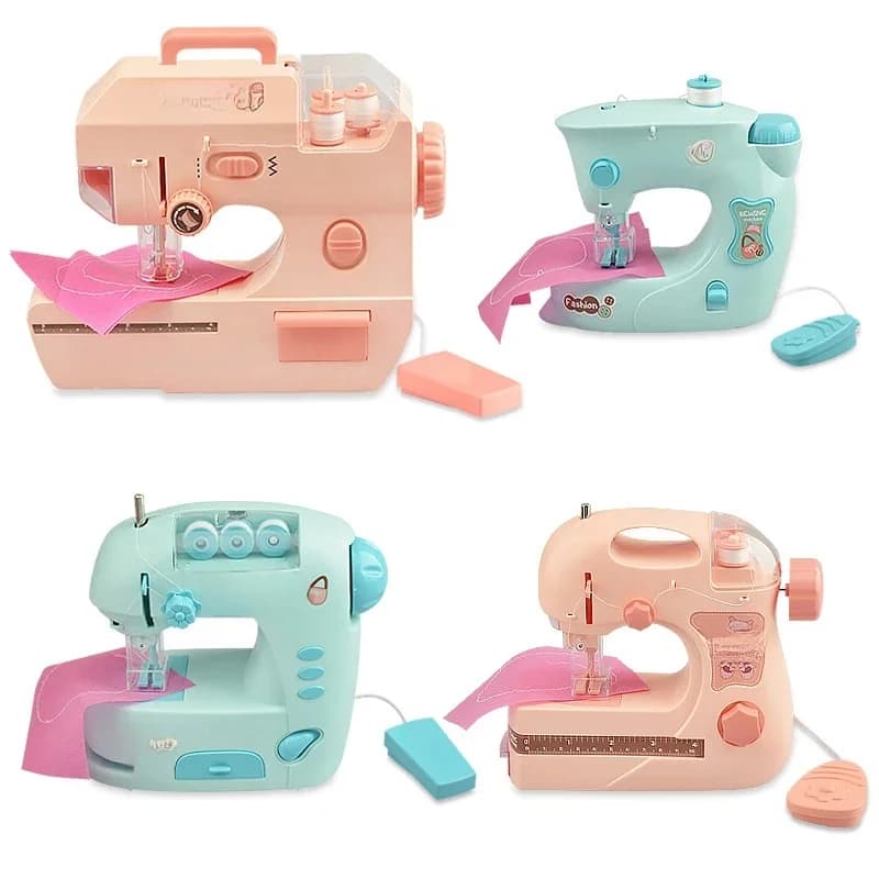 Electric Mini Sewing Machine Kids Toy Mini Furniture Toy Educational Toys DIY Creative Gifts Children Gift Pretend Play Games