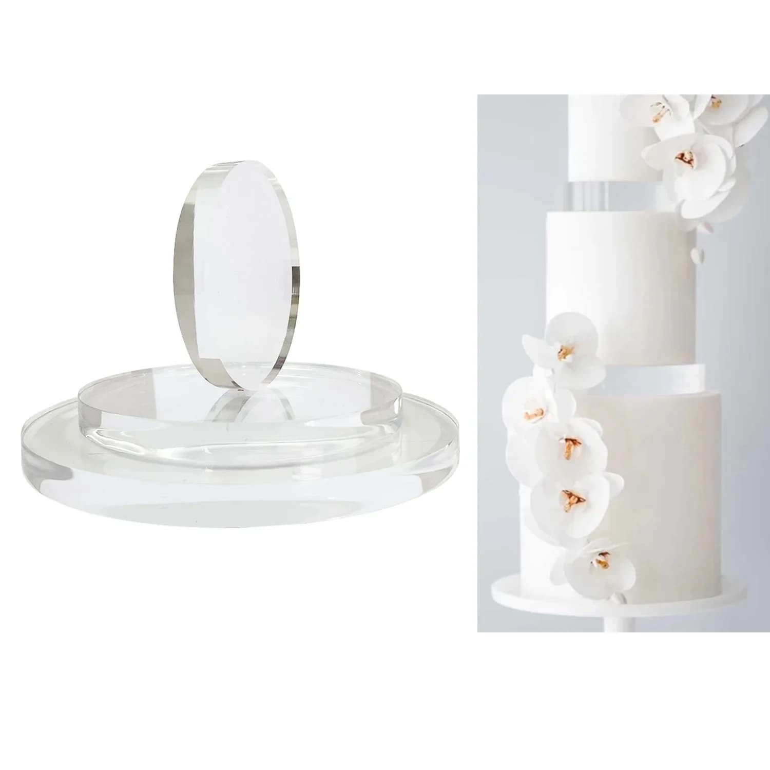 15mm Thick Ultra Polished Round Acrylic Cake Spacer Cake Board Decoration for Wedding Cake Tier Separator Display Stand