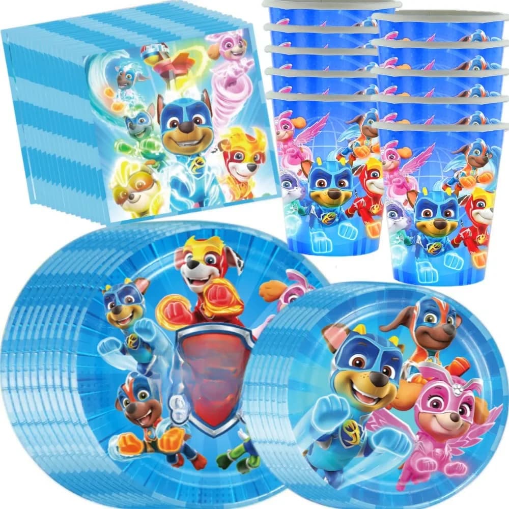 Paw Patrol Birthday Decoration Children's Theme Tableware Paper Plate Cup Napkins Canine Chase Baby Shower Party Supplies Boys