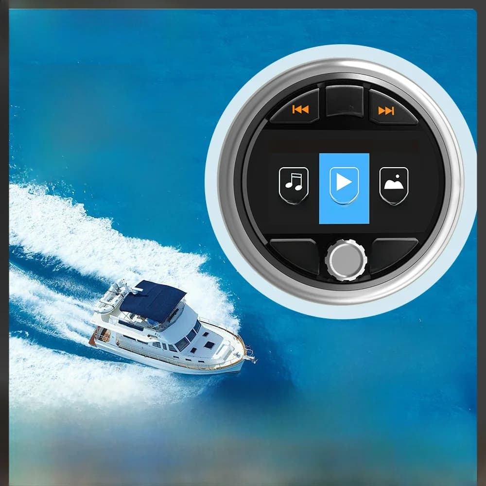 GRANDnavi MP5 Marine Stereo Waterproof IPX5 Boat Radio Player Bluetooth FM AM RDS Audio For Yacht Gauge ATV UTV Cart Motorcycle