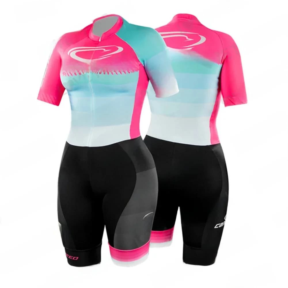 Women Inline Speed Skating Roller Skating Practice Competition Suit Outdoor Sportswear Short Sleeves Skate Set Swimming Skinsuit