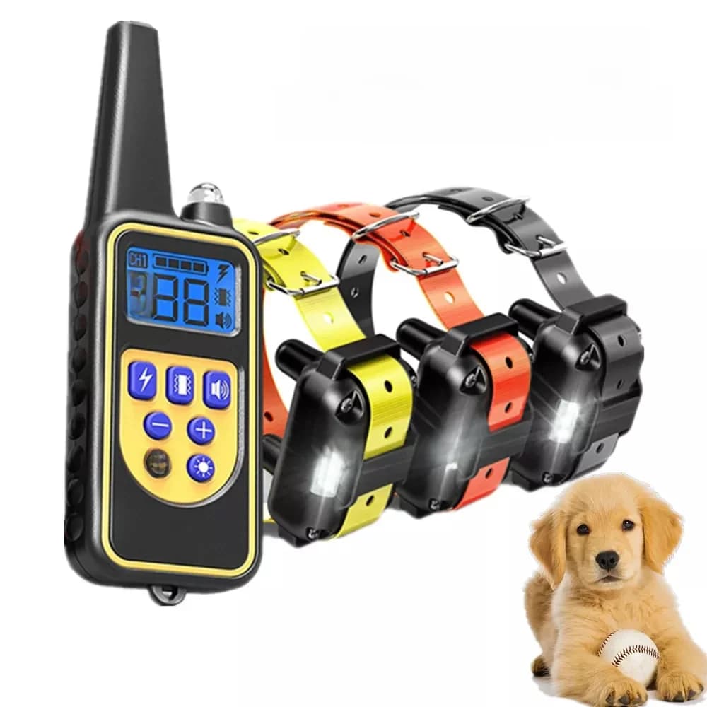 Electric Dog Training Collar Waterproof Dog Bark Collar Pet With Remote Control Rechargeable Anti Barking Device All Size Dogs