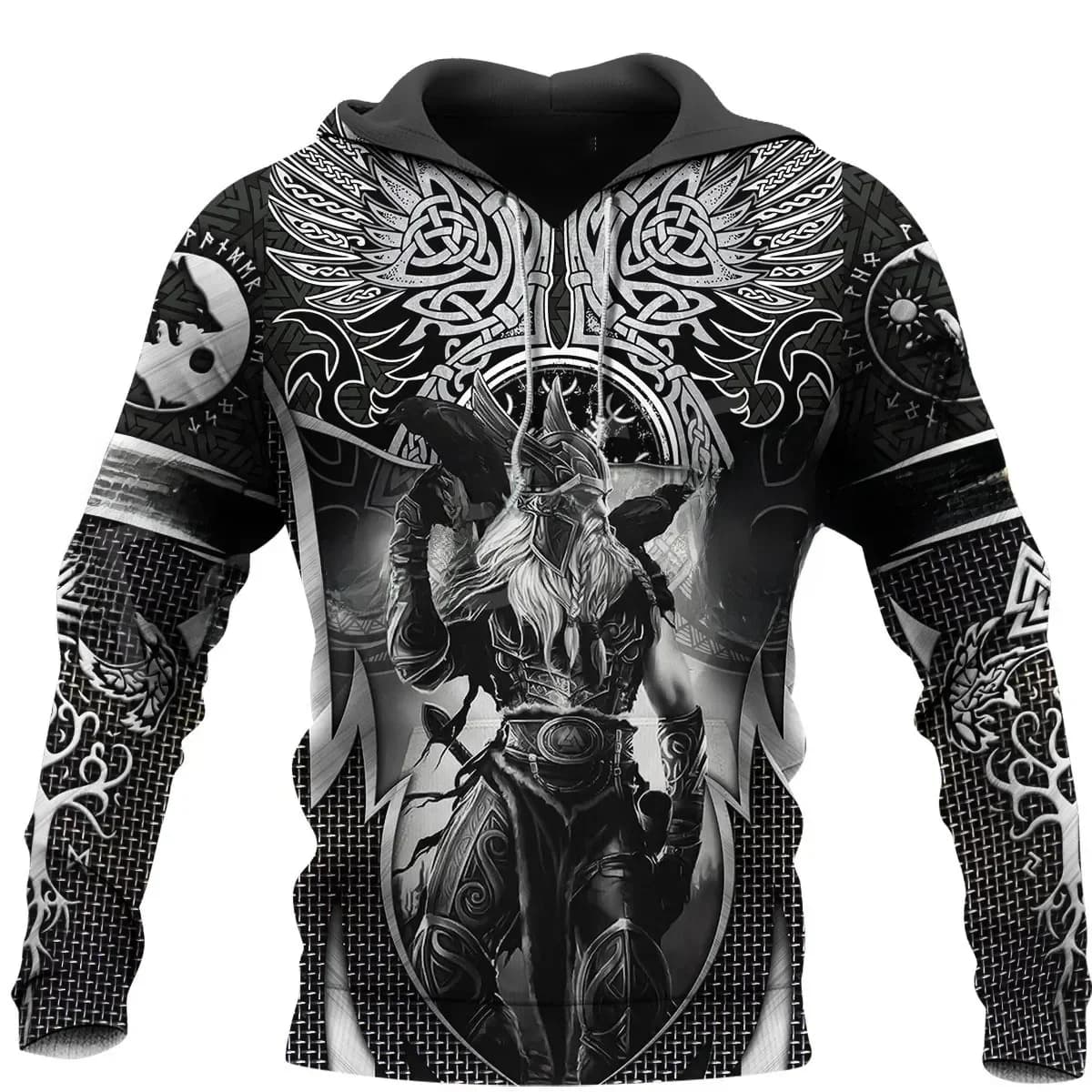 2023 New Autumn Men's Hoodie Wolf Print 3D Sweatshirts Urban Trendy All-Match Oversized Tops Poleron Hooded Clothes Men Clothing