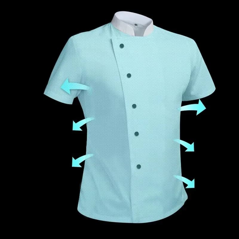 Western Restaurant Men's Solid Color Kitchen Jacket Summer Hotel Female Cook Uniform 360°Breathable Black and White Chef Outfit