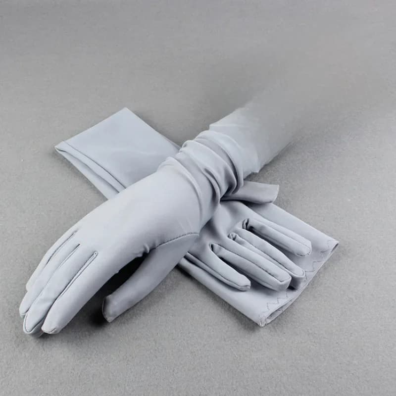 51CM Long Summer Women Thin Breathable Sun Protection Anti-UV Gloves Outdoor Drive Cycling Cover Scar Arm Sleeve Solid Soft