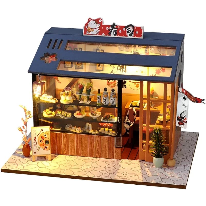 Wooden Doll House Casa Diy  Miniature Dollhouse 3D Puzzle Assembly Building Toys With Furniture LED Lights For Children Gifts