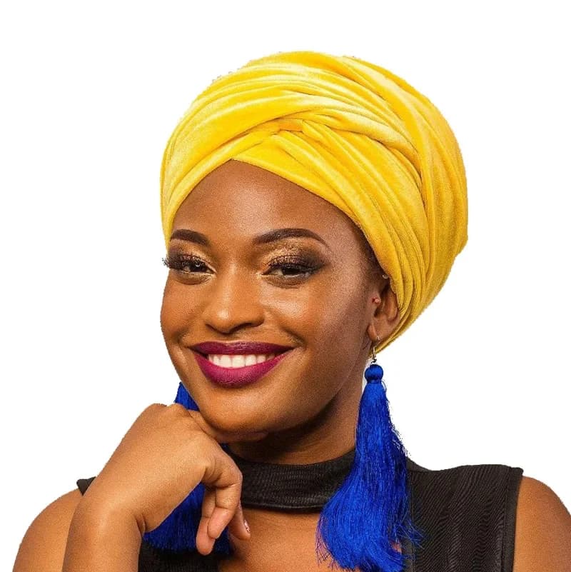 Solid Color Velvet Hijab Turban Caps for Women Muslim Head Scarf Hat Long Tail African Wraps Cap Islamic Under Scarf Bonnet