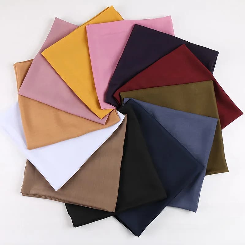 Newest Solid-Color Square Scarf Cotton Muslim Hijab Women Headband Bandana All Match Wraps Kerchief Scarves Shawl 110*110cm