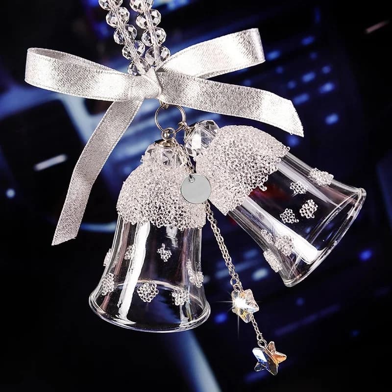 Crystal Glass Wind Chimes New Year Christmas Wall Hanging Decorations Transparent Ornaments Gifts for Car Pendant Wind Chimes
