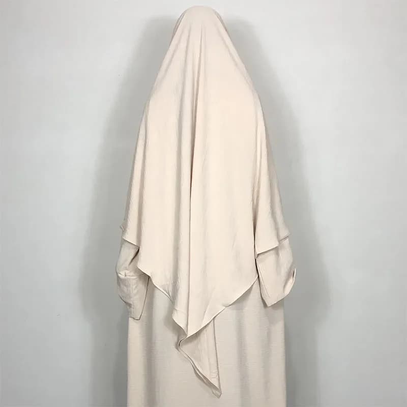 New One Layer Jazz Crepe Diamond Khimar High Quality Muslim EID Ramadan Islamic Clothing Tie Back Prayer Hijab Dropshipping