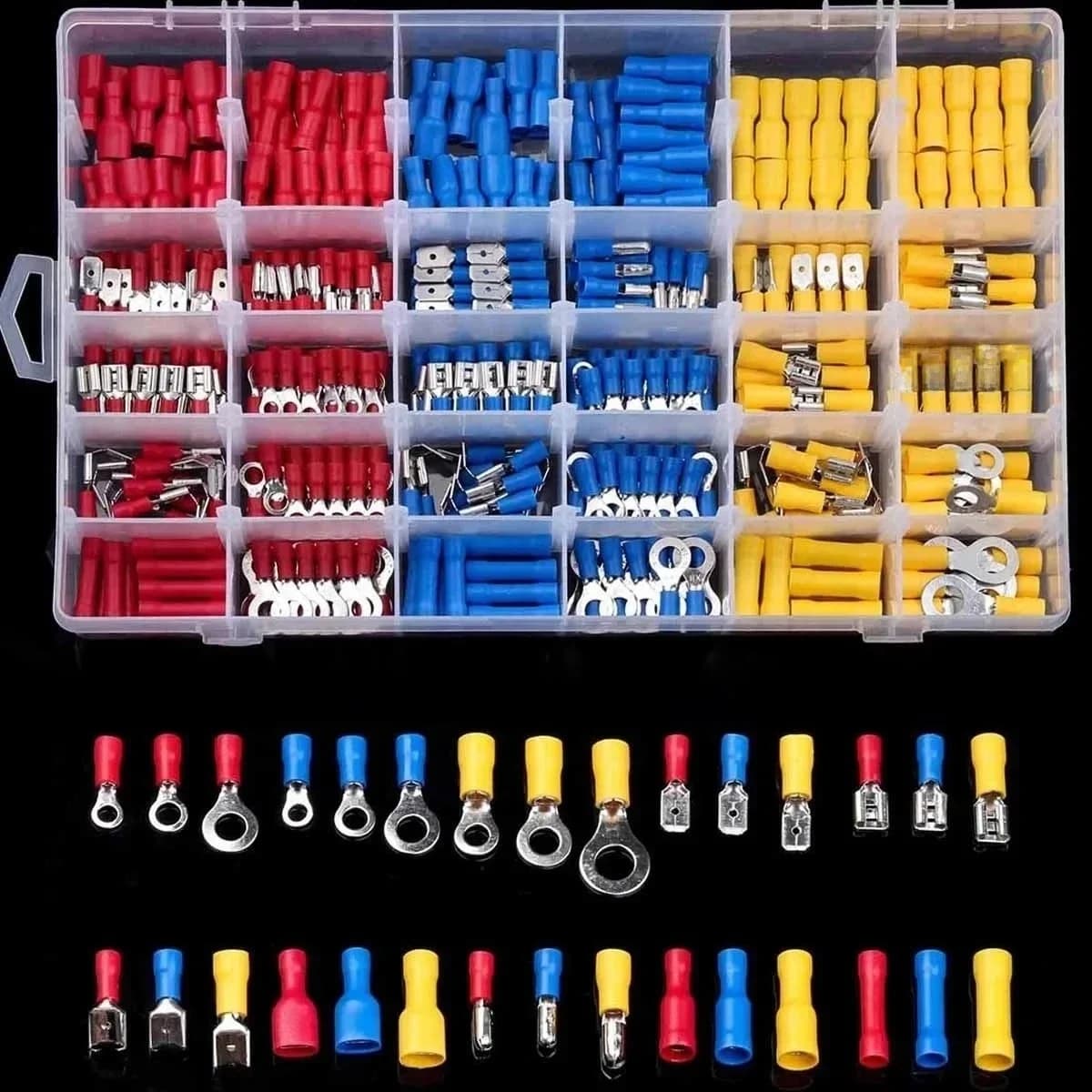 102/280/300/480PCS Wire Connector Kit Male Female Insulated Terminals Cold Crimp Terminals Assorted Crimp Terminals Spade