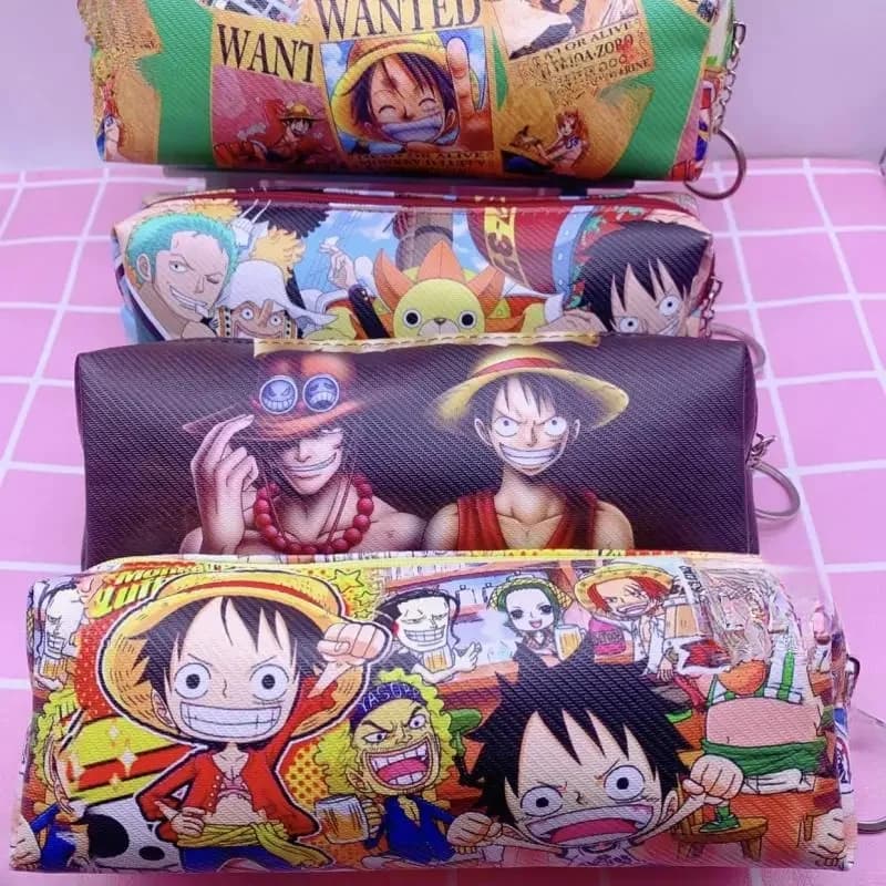 One Piece Anime Luffy Pencil Bag Cute Student Ins Style Decorate High Capacity Portable Storage Bag Cartoon Pencil Case Gift