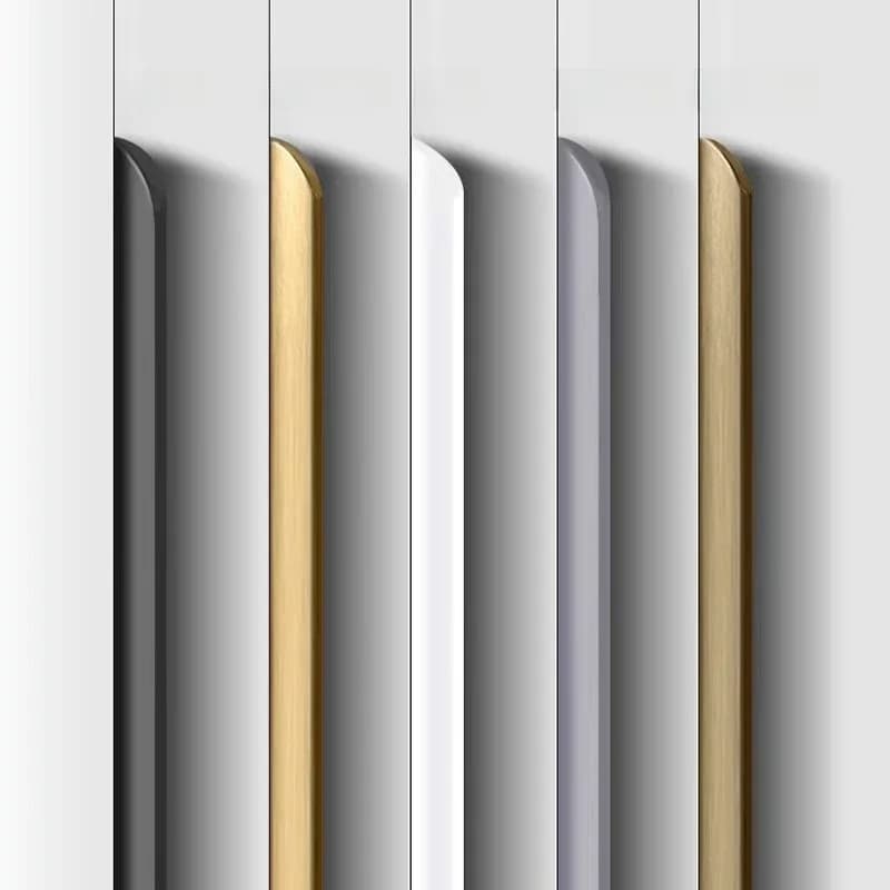 80-1200MM Invisible Luxury Cabinet Door Handle Non Perforated Wardrobe Edge Wrapped Long Black Handle Cabinet Concealed Handle
