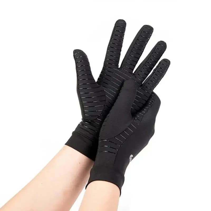 Compression Arthritis Gloves Half Finger Relief Copper Ion Fiber Pressure Protective Joint Rehabilitation Care Training