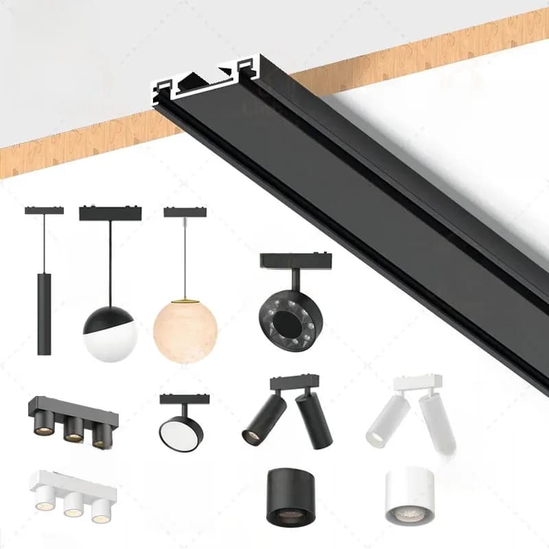 ST1 Series White Black Surface Ultra Thin Slim Magnetic Track Lamp Cell Light High Hardness Modern Flexible Fixture Living Home