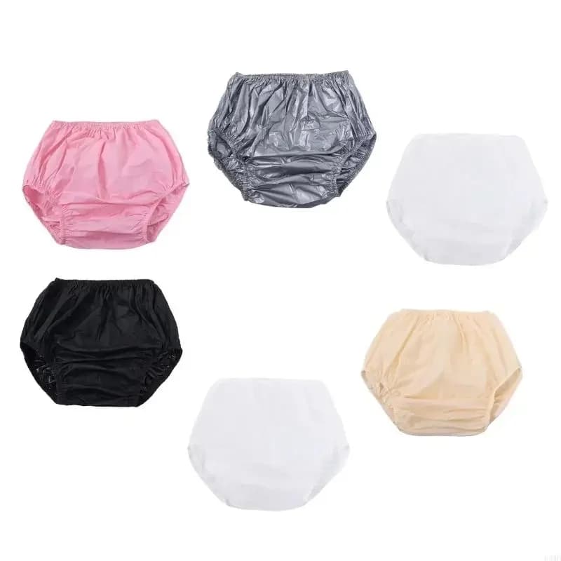 Water Resistant Adult Incontinence Plastic Pants Reusable Diaper Cover Underwear Underpants for Secure Leak Protective F3MD