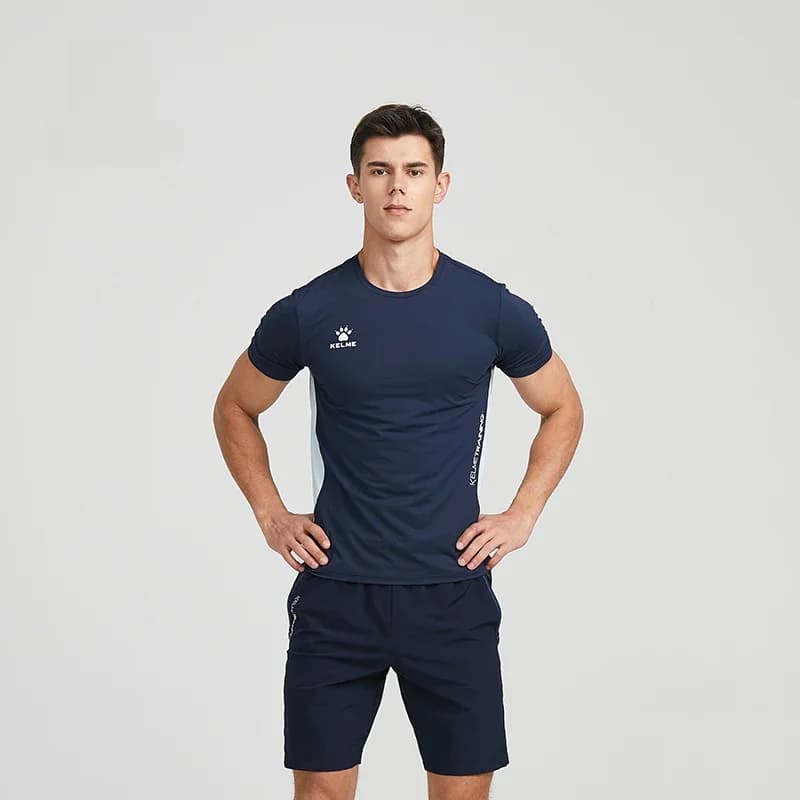 KELME Men's T-shirt Running Sports Shirt Short Sleeve Trainning Exercise Gym Quick Dry Sportswear Breathable T-Shirt 8151TX1003