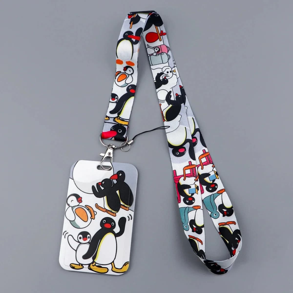 Lovely Penguin Lanyard Credit ID Badge Holder Key Rings Bag Student Travel Bank Bus Business Card Cover Keychain