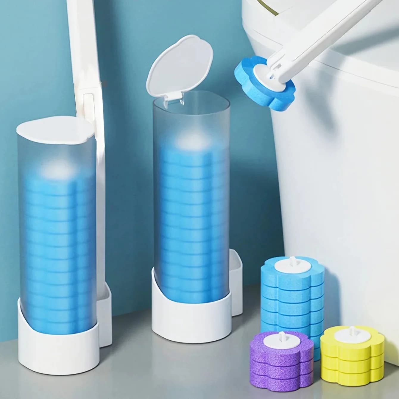 Disposable Toilet Brush Set, No-Clean Required, Comes with Toilet Cleaner, Long-Handled Bathroom Cleaning Tool, Disposable Toilet Brush Replacement