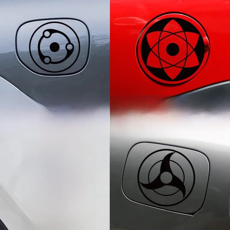1Pcs Naruto Writing Wheel Eye Car Stickers Gas Tank Cover Decoration Waterproof  Stickers  Body Scratches Cover Car Stickers
