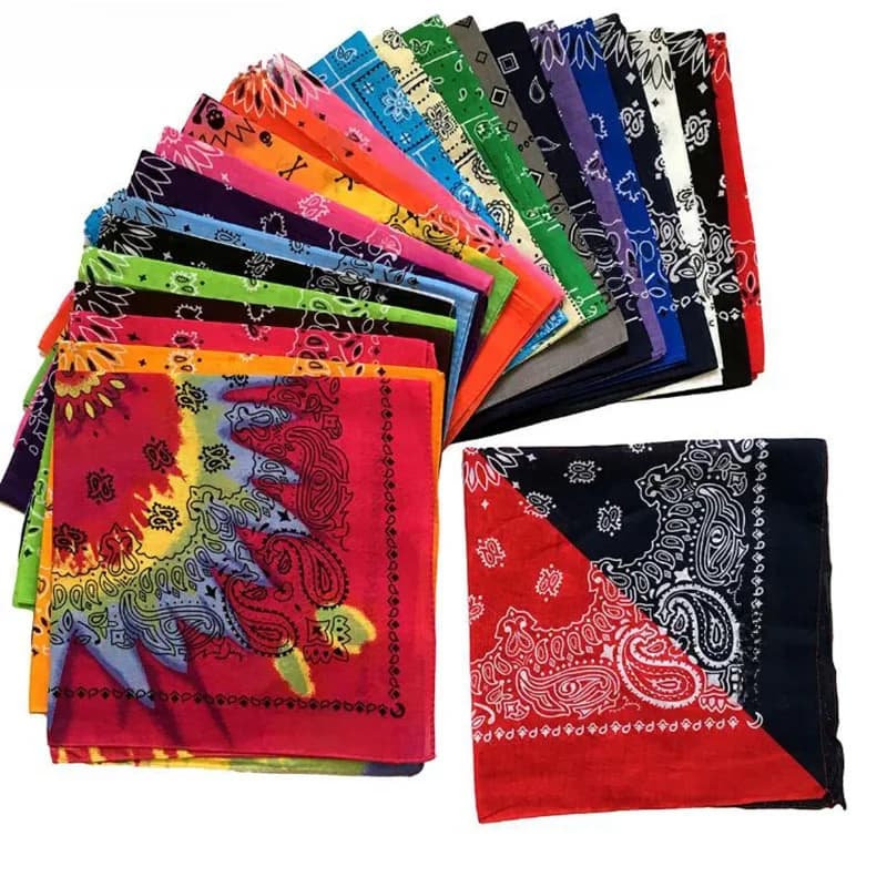 New Fashion Hip Hop 100% Cotton Bandana Square Scarf 55cm*55cm Black Red Paisley Headband Printed For Women/Men/Boys/Girls