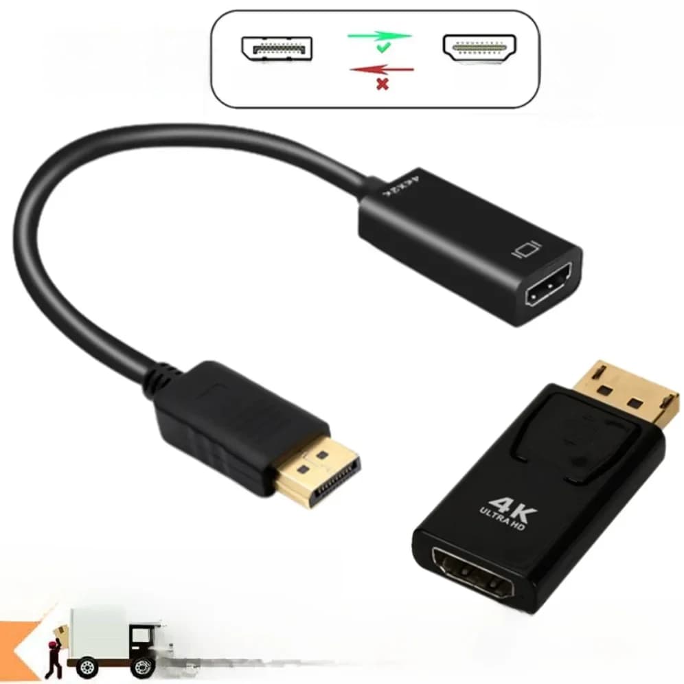 GRWIBEOU 4K DisplayPort to HDMI-Compatible Adapter Cable HD 1080P DP Male to Female HDMI-Compatible Converter for PC HDTV Laptop