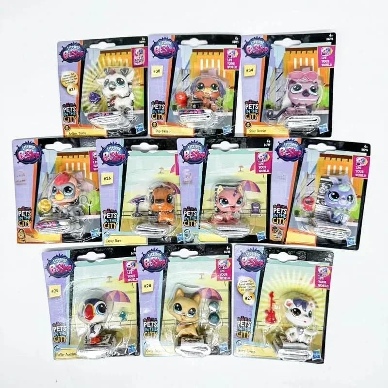 Genuine Original Hasbro Littlest Pet Shop Anime Figures Kawaii Animal Pets Collection Ornament Toy Gifts for Children
