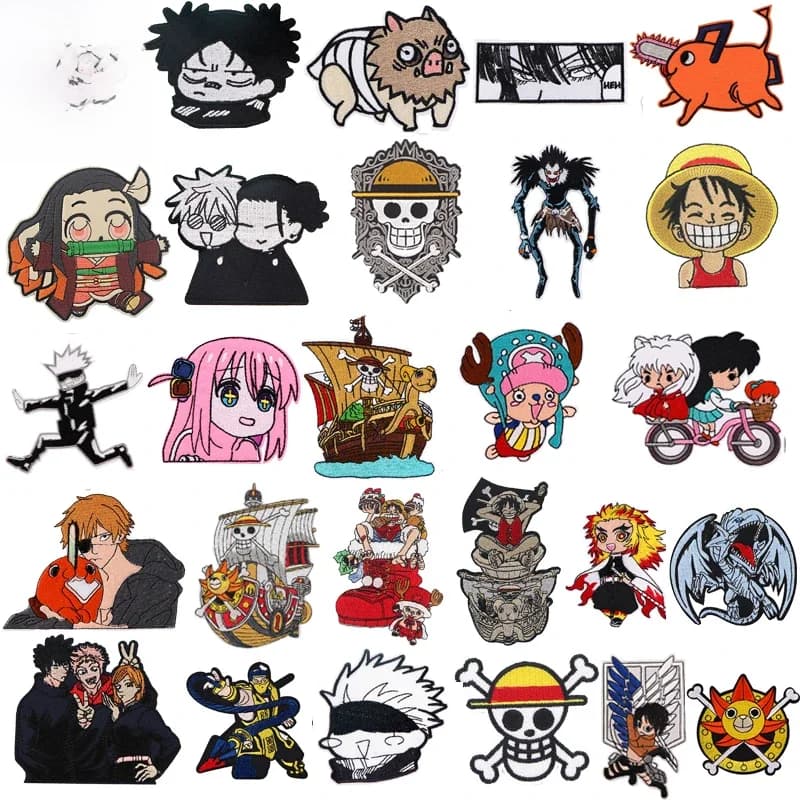 Patches for Clothing Anime Badges Embroidery Appliques Child Clothing Accessories