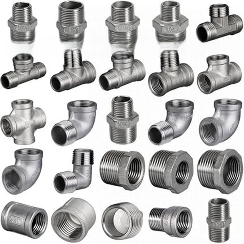 1/4" 3/8"1/2"3/4" 1"1-1/4" 2"  Elbow 3way 4way Threaded  Pipe Fitting Coupler Stainless Steel 304 BSP Joint Overview Adapte