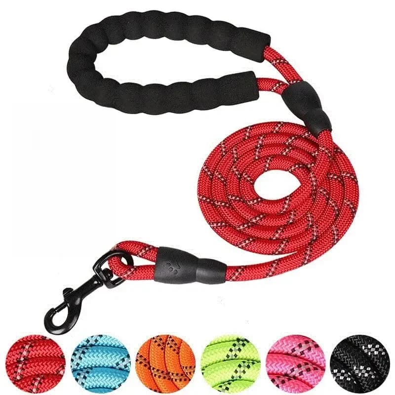 Reflective Dog Leash With Comfortable Padded Handle - Double Heavy Duty Traction Rope For Strong Dogs - Enhance Safety And Contr