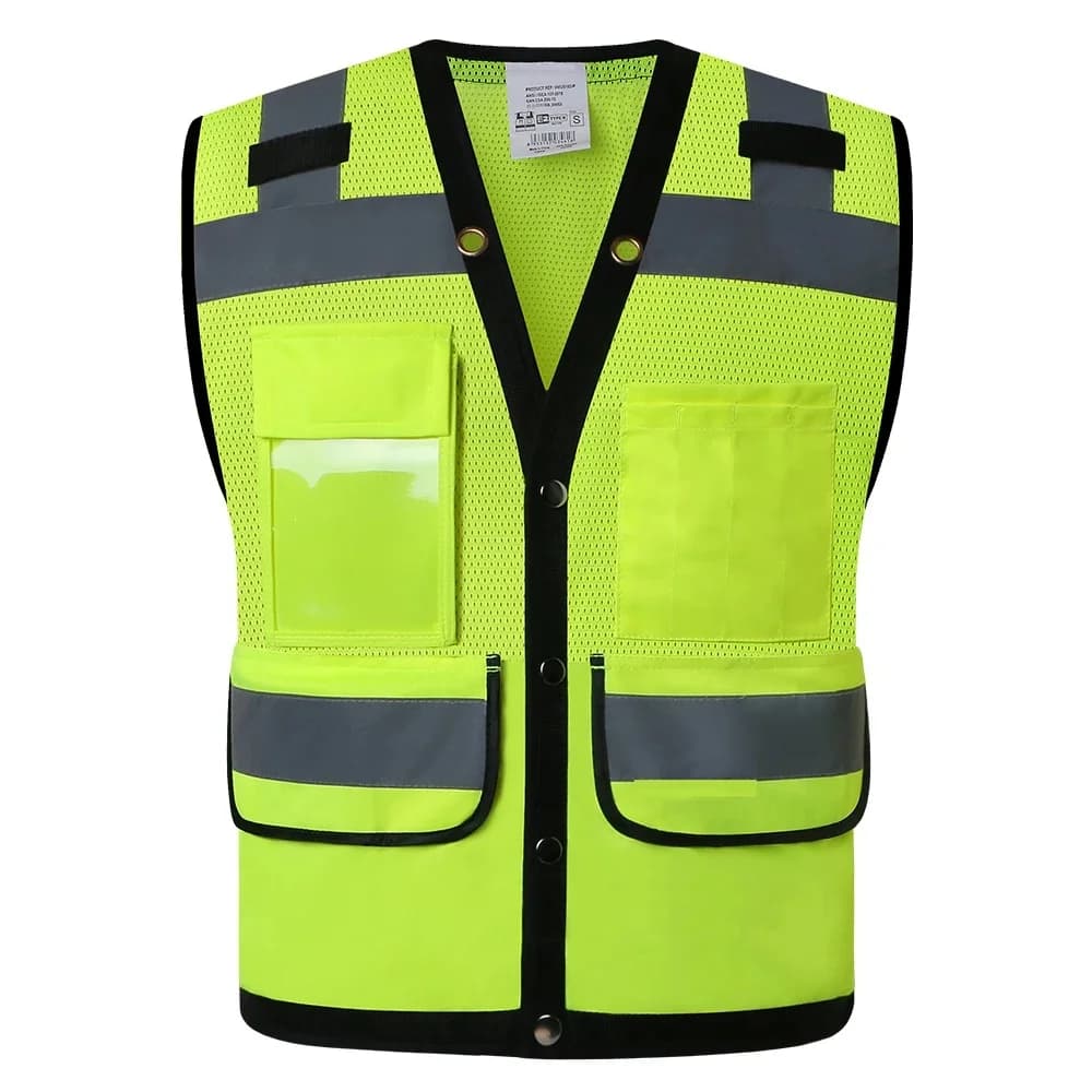 Traffic Vest for Work with Pockets Surveryor Engineer Mesh Vest Night Warning