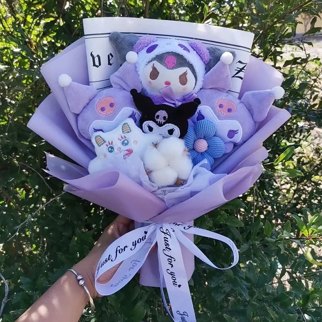 Christmas Gifts Plush Flowers Bouquet Kuromi  Plushie Soft Doll Animals Valentine's Day Birthday Wedding Party Gift