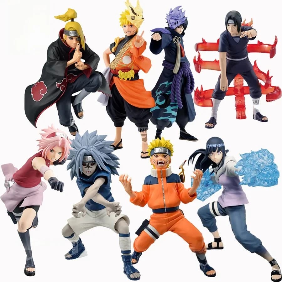 Original Banpresto Naruto Anime Figurines Haruno Sakura Itachi Sasuke Kakashi PVC Action Figures Figurals Collectible Model Toys