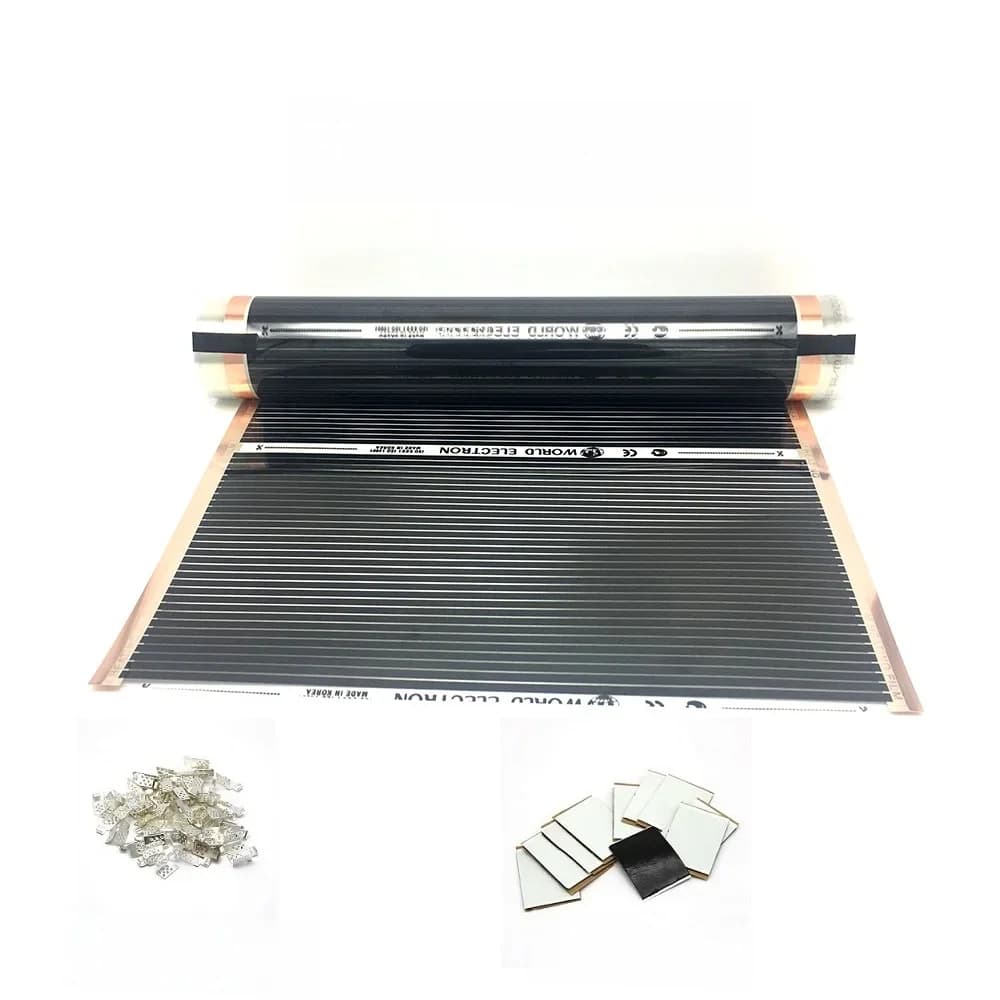 AC220V Infrared Underfloor Heating Film 220w/m2 Warm Mat with Clamps Insulation Pastes