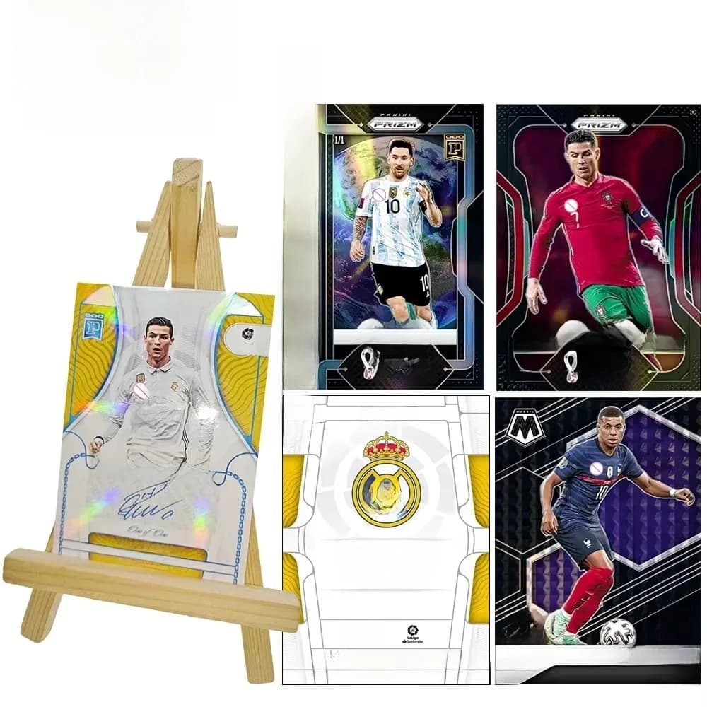 Panini Football Star Messi Ronaldo Mbappe High imitation Refraction Glitter Signature Holiday Gifts collection 2022 World Cup