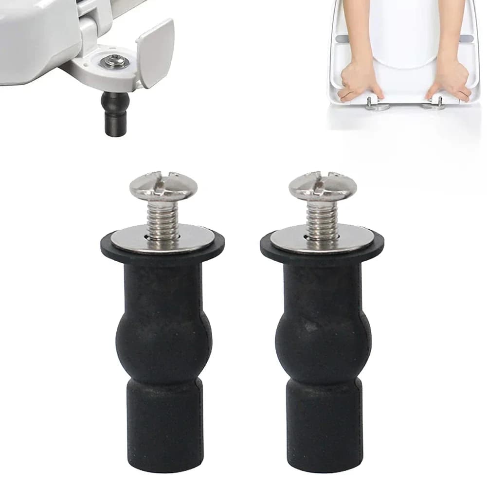 2 Pack Toilet Seat Screws Hinges Expanding Rubber Top Bottom Load Nuts Fixings WC Blind Hole Bathroom Accessories Replacement