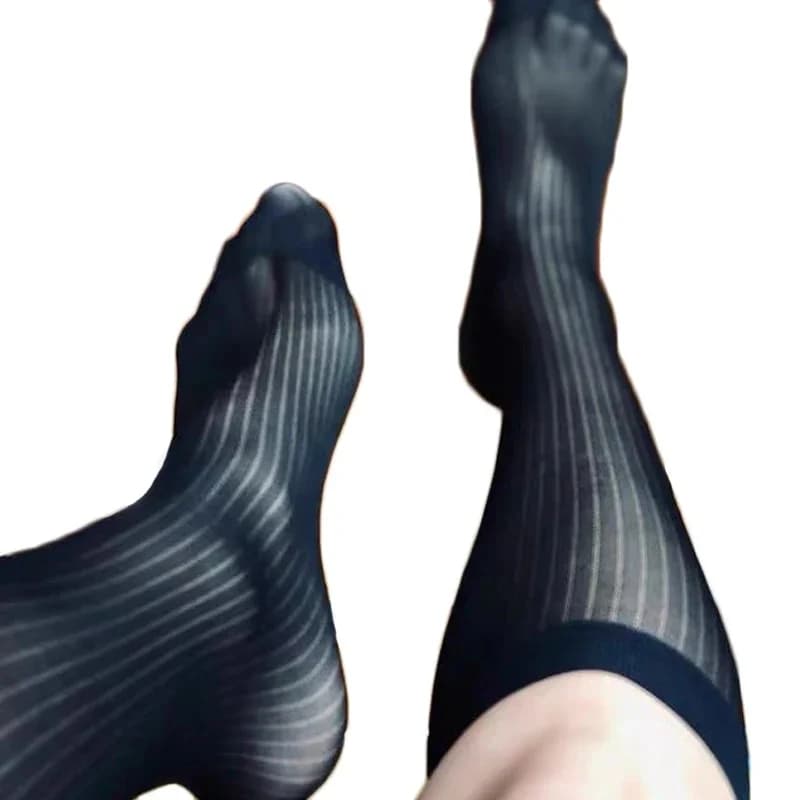 Dress Tube Socks Man Sheer Stockings Men Ultra Thin Erotic Formal Wear Socks Man Sexy Transparent Business Socks