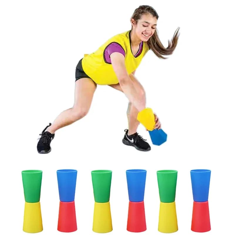 10Pcs Kid Outdoor Sport Toys Fun Games Flip Cup Shuttle Run Agility Cone Body Coordination Dynamic Movement Equipaciones Gift